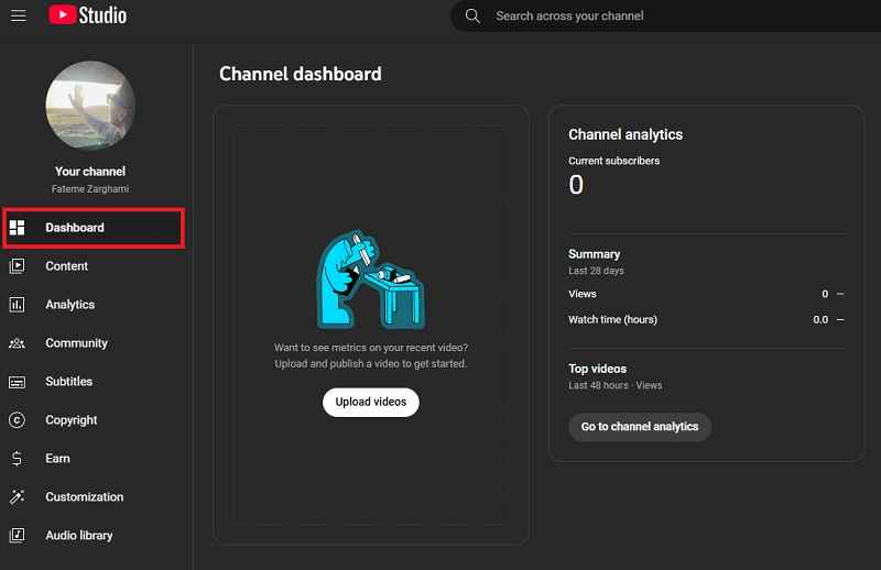 کار با یوتیوب استودیو